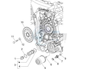 Liberty 125 4t 2v e3 drawing Flywheel magneto cover - Oil filter