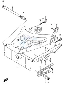 GSX-R1000 ARZ drawing REAR SWINGINGARM