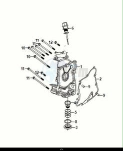 JET 14 125 AC (XC12W2-EU) (E5) (M1) drawing R. CRANK CASE COVER