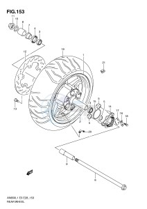 AN650 (E3-E28) Burgman drawing REAR WHEEL (AN650L1 E33)