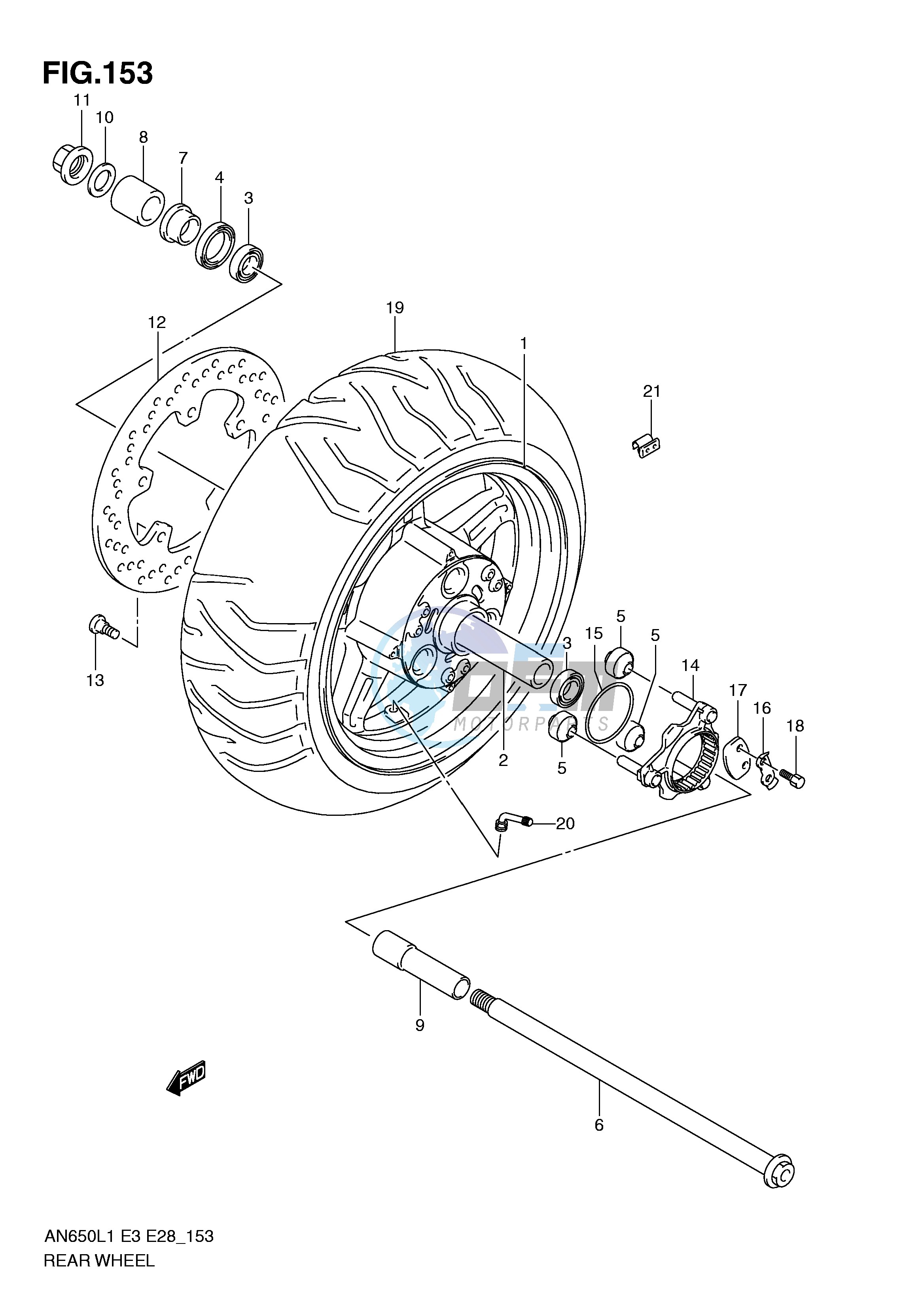 REAR WHEEL (AN650L1 E33)