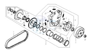 JET SPORT X R 50 drawing CLUTCH / V-SNAAR