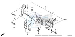 CRF250LE CRF250L Korea - (KO) drawing FRONT BRAKE CALIPER