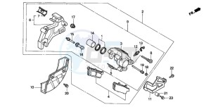 XR600R drawing REAR BRAKE CALIPER