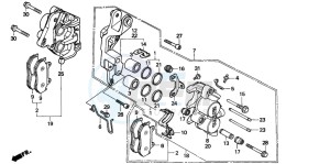 CBX750P2 drawing FRONT BRAKE CALIPER