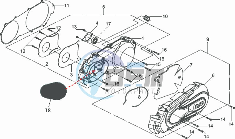 CRANKCASE COVER LEFT