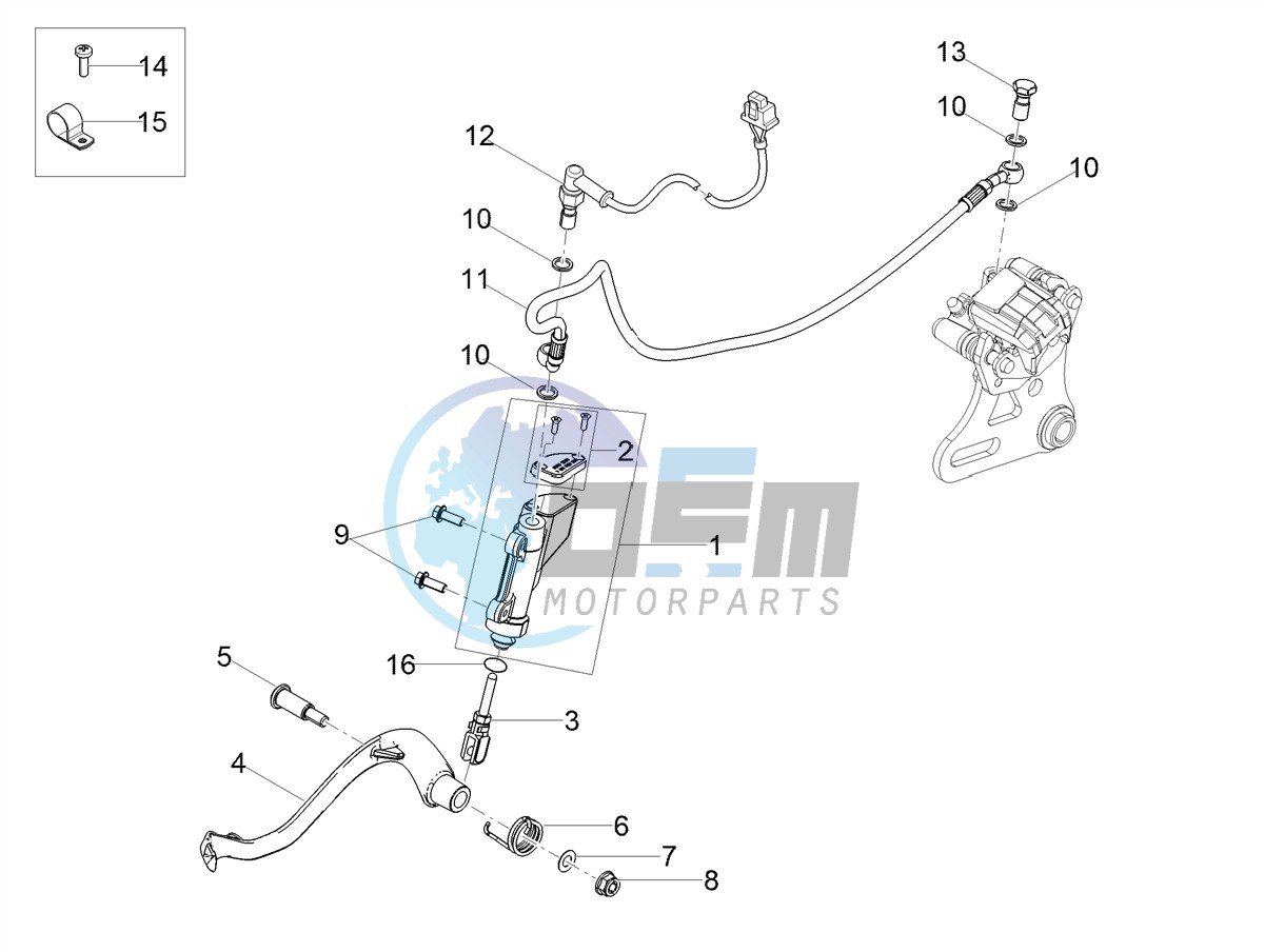 Rear master cylinder