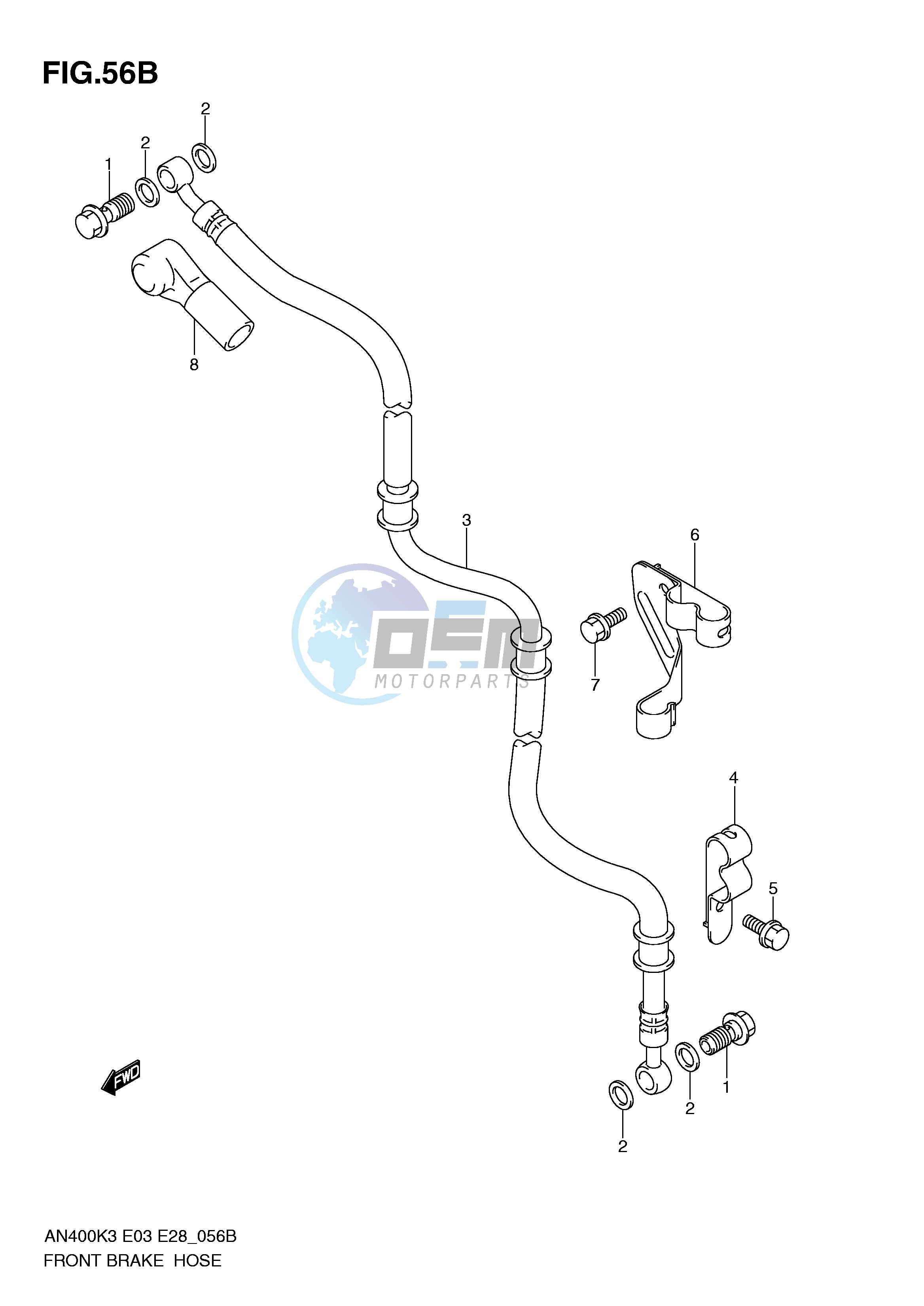 FRONT BRAKE HOSE (AN400SK5 SK6)