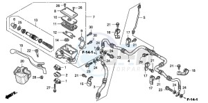 TRX500FA FOURTRAX FOREMAN drawing FR. BRAKE MASTER CYLINDER (TRX500FA5/6/7/8)