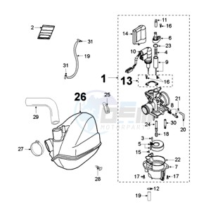 LUDIX 10 RORA SNAKE drawing CARBURETTOR