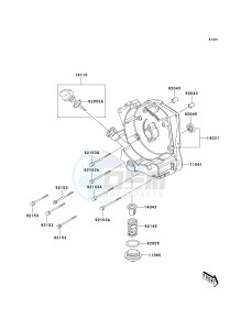 KSF 90 A [KFX90] (A7F-A9S) A7F drawing ENGINE COVER-- S- -