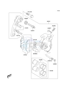 KLX 400 A [KLX400SR KLX400R] (A1-A2 A2 CAN ONLY) [KLX400SR KLX400R] drawing FRONT BRAKE