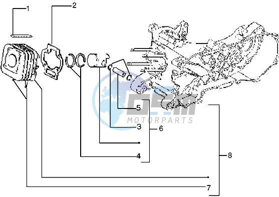 Cylinder-piston-wrist pin assy