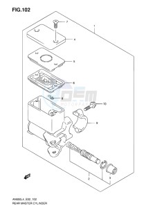 AN650 drawing REAR MASTER CYLINDER