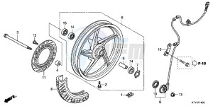 CBR125RSD CBR125RS UK - (E) drawing FRONT WHEEL