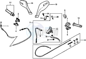 SUPER DUKE 125 drawing HANDLEBAR / BRAKE LEVERS /CABLES