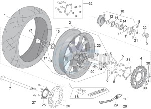 RSV4 1000 Racing Factory L.E. (EMEA, APAC) (AUS, CP, EU, GB, J, MAL, NZ, RI, VN) drawing Rear wheel