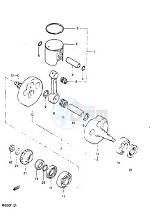 RM250 (E-F) drawing CRANKSHAFT