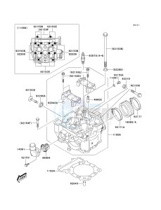 KSF 400 A [KFX400) (A1-A3) [KFX400) drawing CYLINDER HEAD