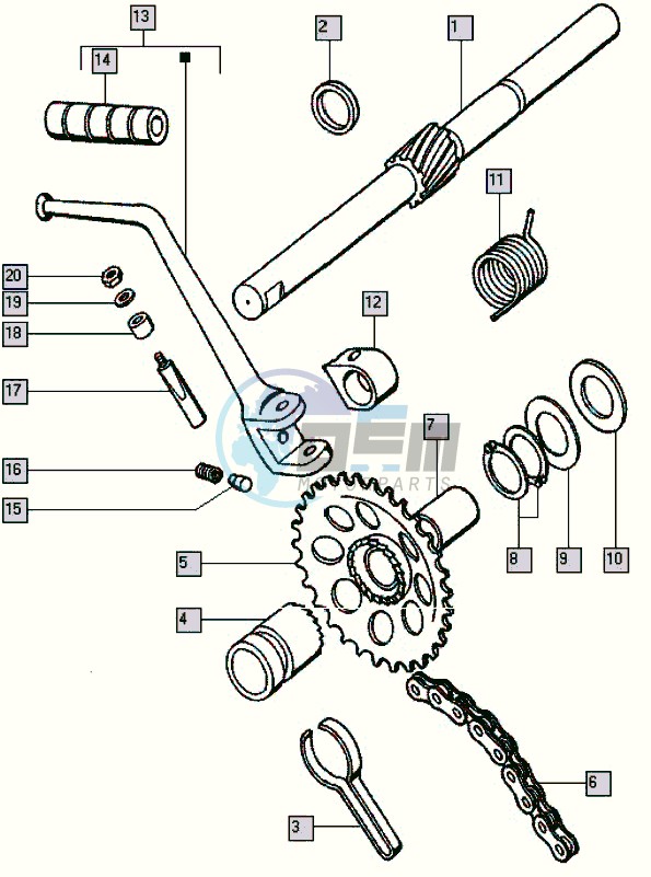 Starter mechanism-kick start