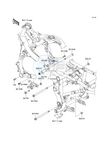 ER 650 A [ER-6N (EUROPEAN] (A6S-A8F) A6S drawing ENGINE MOUNT