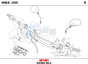 MRX-50-BLACK drawing HANDLEBAR - CONTROLS