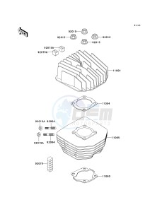 KH 125 M [2000] (M5-M9) drawing CYLINDER HEAD_CYLINDER-- M5- -