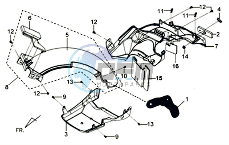 REAR FENDER - INNER SHIELD - UNDERTAIL