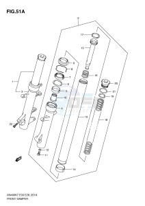 AN400 (E3-E28) Burgman drawing FRONT FORK DAMPER (AN400AK9 AL0 ZAL0)