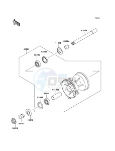 KX250 KX250-R1 EU drawing Front Hub