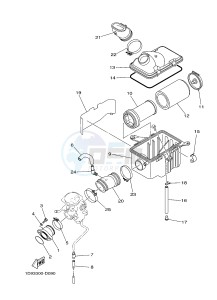 YFM450FWA YFM450DF GRIZZLY 450 IRS (1CUR) drawing INTAKE