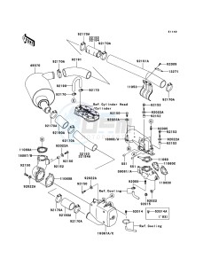 JET SKI 800 SX-R JS800-A3 FR drawing Muffler(s)