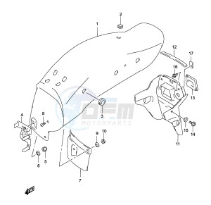 GZ250 (P19) drawing REAR FENDER (MODEL K3)