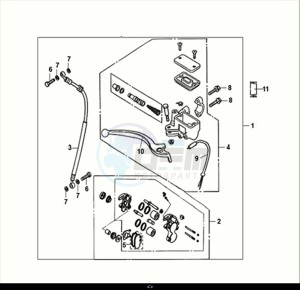 JET4 RX 125 (XE12W4-EU) (E5) (M1) drawing FRONT BRAKE MASTER CYLINDER