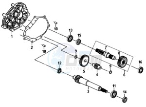 ALLO 50 45 KMH drawing CRANKCASE - DRIVE SHAFT