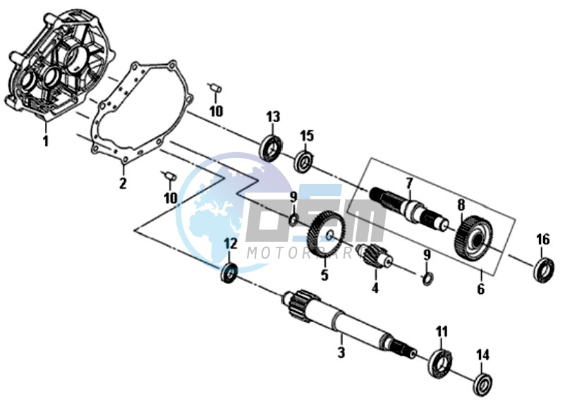 CRANKCASE - DRIVE SHAFT