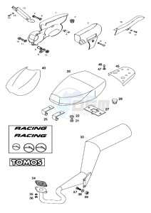 RACING_AT_45kmh 50 drawing Exhaust-seat-luggage carrier