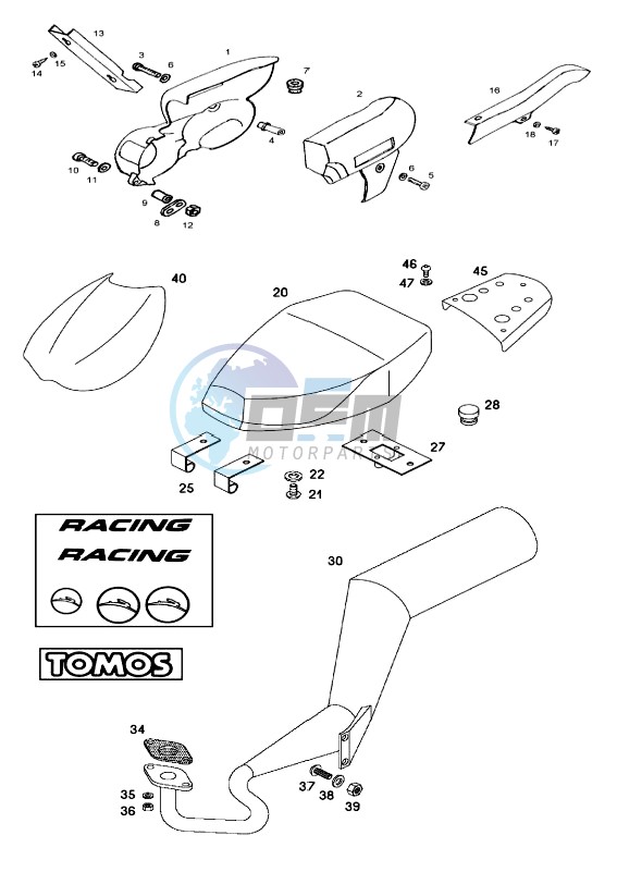 Exhaust-seat-luggage carrier