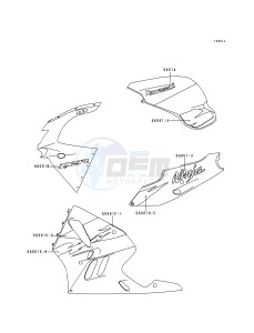 ZX 900 B [NINJA ZX-9R] (B4) [NINJA ZX-9R] drawing DECALS-- GREEN_WHITE- -