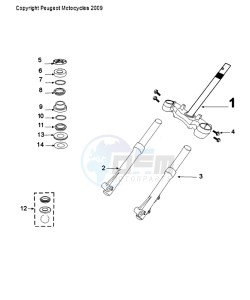 TWEET 50 V drawing FRONT FORK / STEERINGHEAD