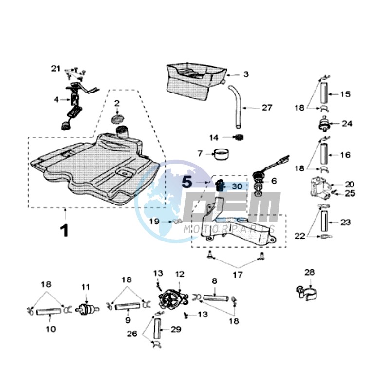 FUEL TANK AND FUEL PUMP DELL ORTO