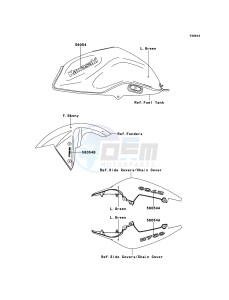 Z750 ABS ZR750MBF FR GB XX (EU ME A(FRICA) drawing Decals(L.Green)