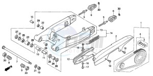 CBR600F4 drawing SWINGARM