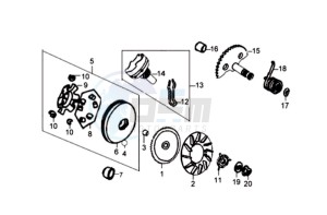 ORBIT 50 drawing DRIVE PULLEY - GEARED SHAFT