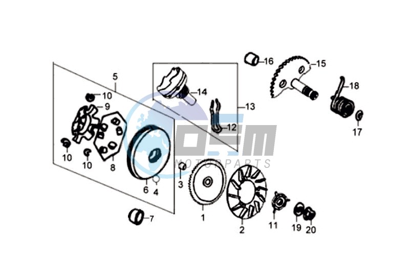 DRIVE PULLEY - GEARED SHAFT