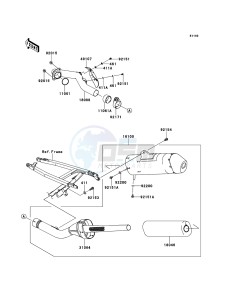 KX450F KX450E9F EU drawing Muffler(s)