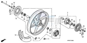 CBR125RW9 UK - (E / WH) drawing REAR WHEEL