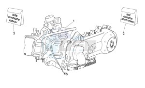 Scarabeo 125-200 e3 (eng. piaggio) drawing Engine