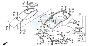 TRX300EX SPORTRAX 300EX drawing FRONT FENDER