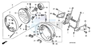 CB13009 Australia - (U / MME TWO) drawing HEADLIGHT (CB1300/CB1300A )